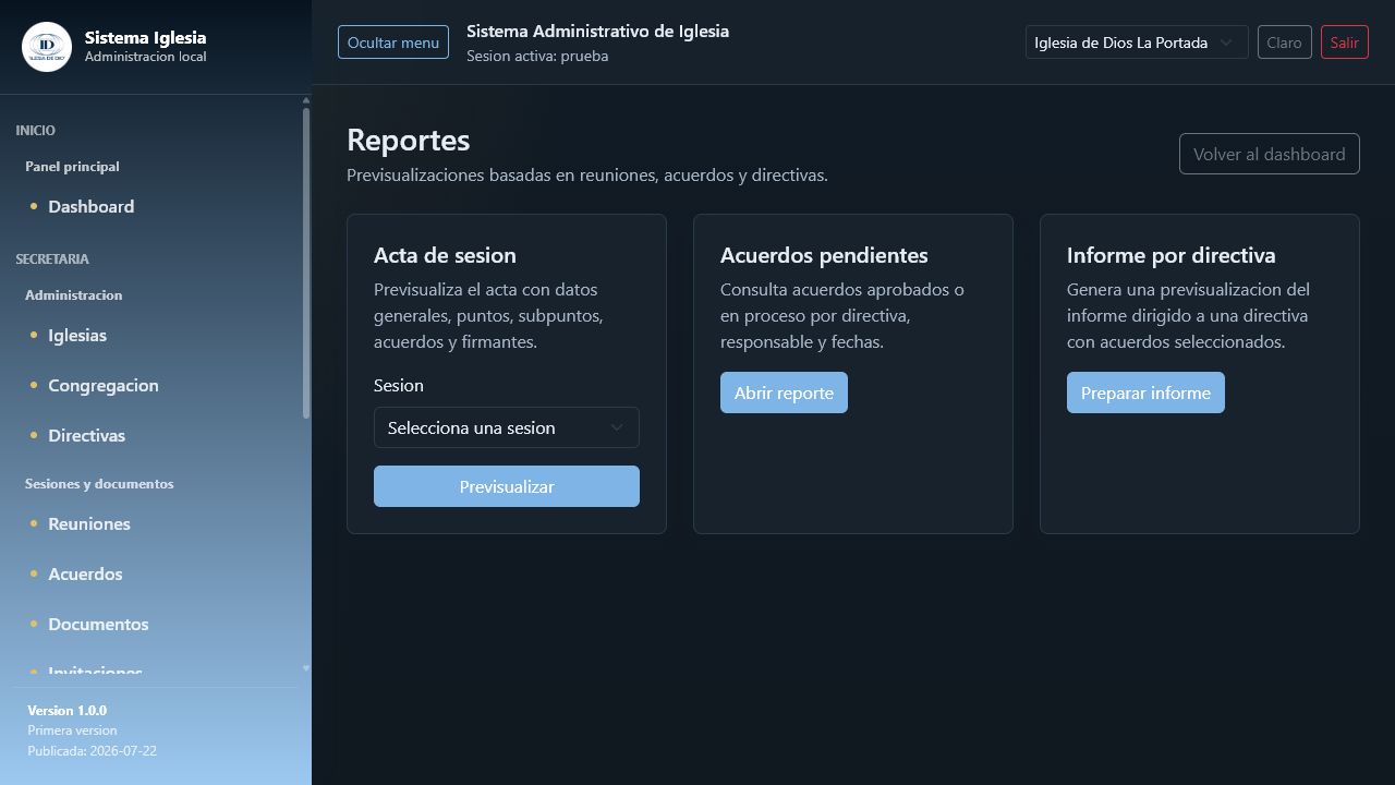 Reportes de Secretaría